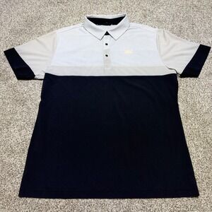 PXG Men L Golf Polo Performance Short Sleeve Gray Black Snap